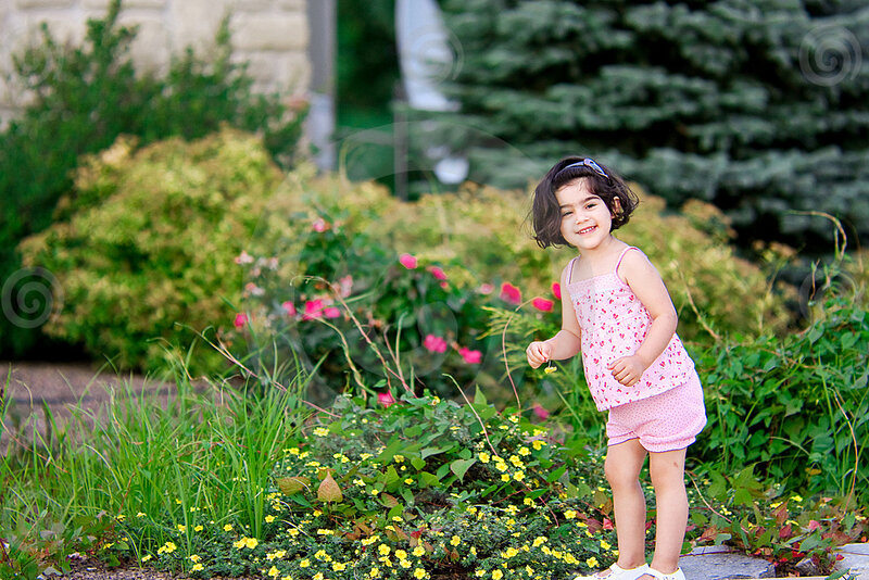 Little Girl in Garden — Green