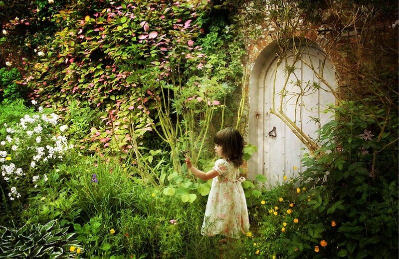 Little Girl in Garden