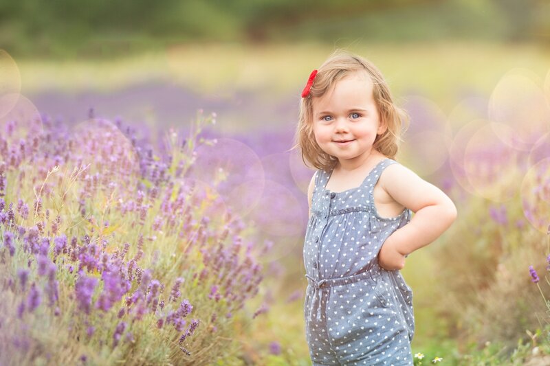 Little Girl in Lavender Field — Purple, Serene