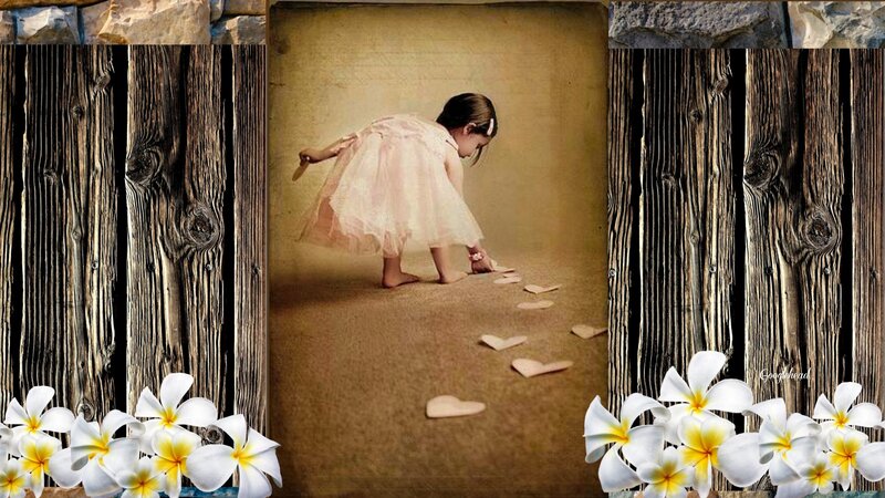 Little Girl in Pink Dress — Brown