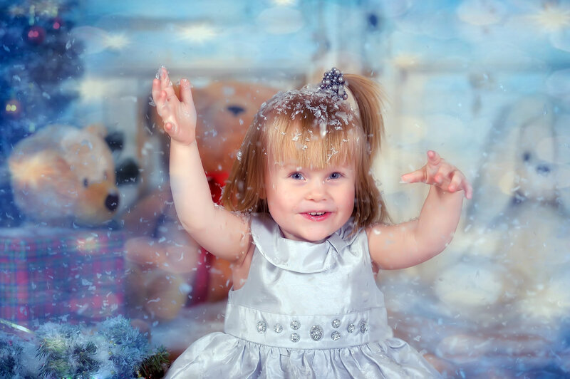 Little Girl in Silver Dress