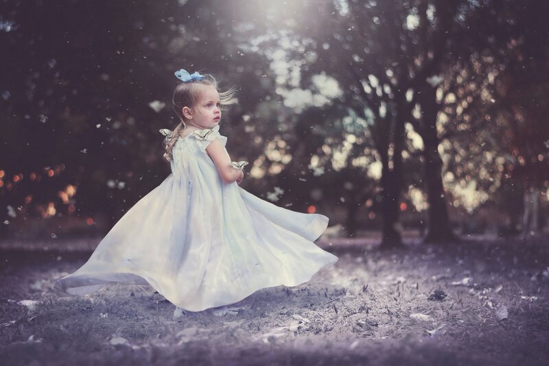 Little Girl in White Dress — Dreamy, Afternoon