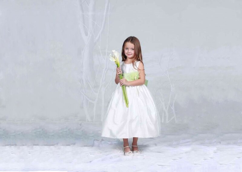 Little Girl in White Dress — Serene, Winter