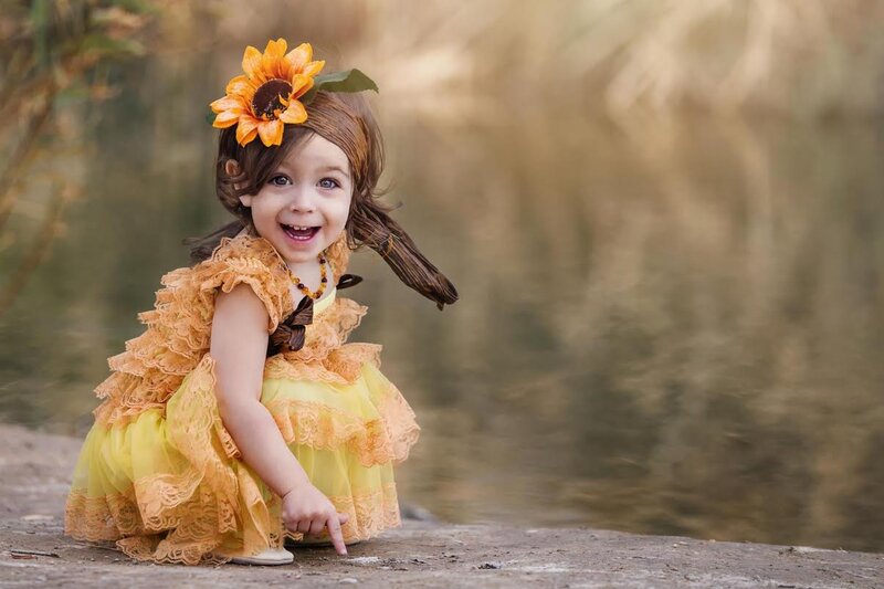 Little Girl in Yellow Dress — Playful