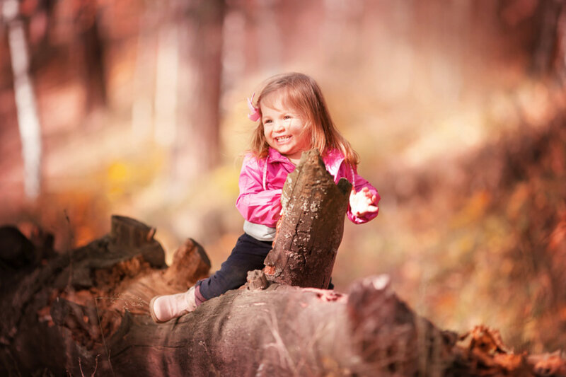 Little Girl on Log