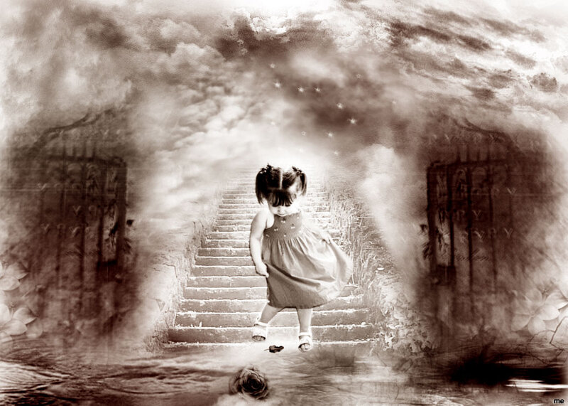 Little Girl on Stairs