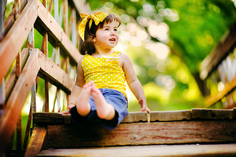 Little Girl on Steps