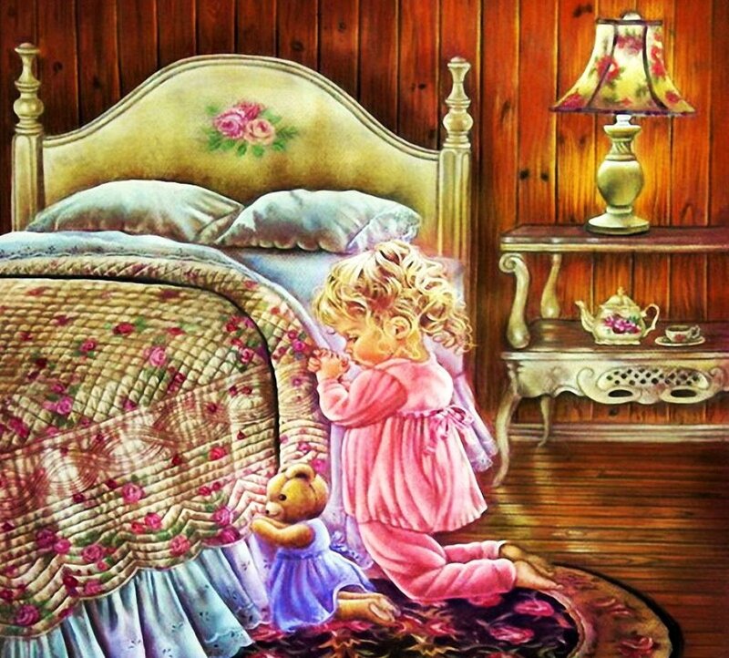 Little Girl Praying — Pink