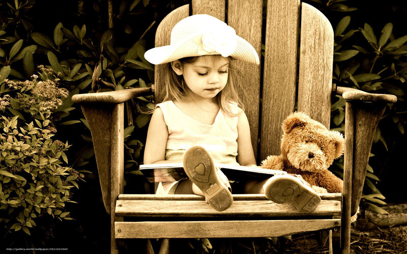 Little Girl Reading Book — Brown, Peaceful