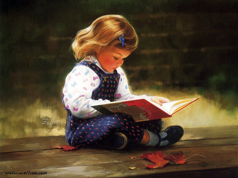 Little Girl Reading Book
