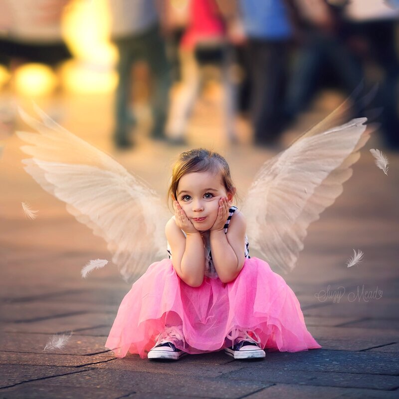 Little Girl with Angel Wings
