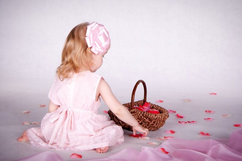Little Girl with Basket — Pink
