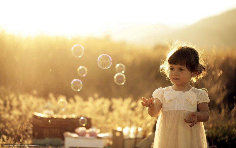 Little Girl with Bubbles