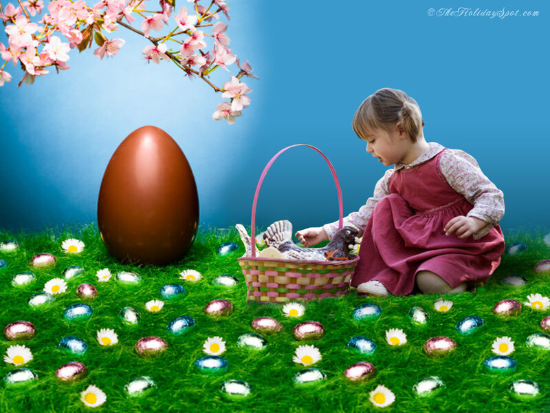 Little Girl with Easter Basket