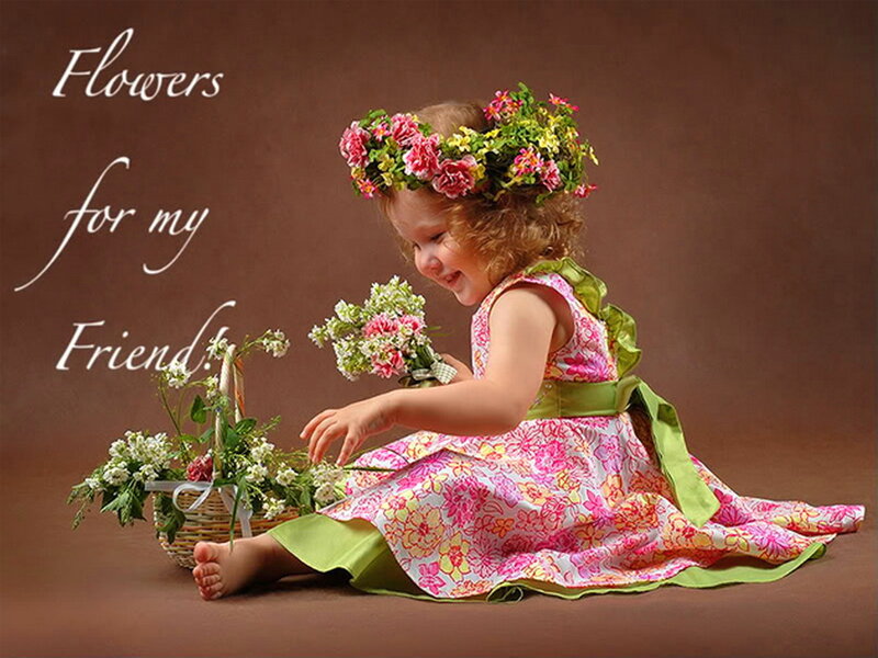 Little Girl with Flowers — Pink