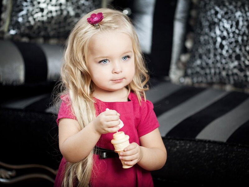 Little girl with ice cream