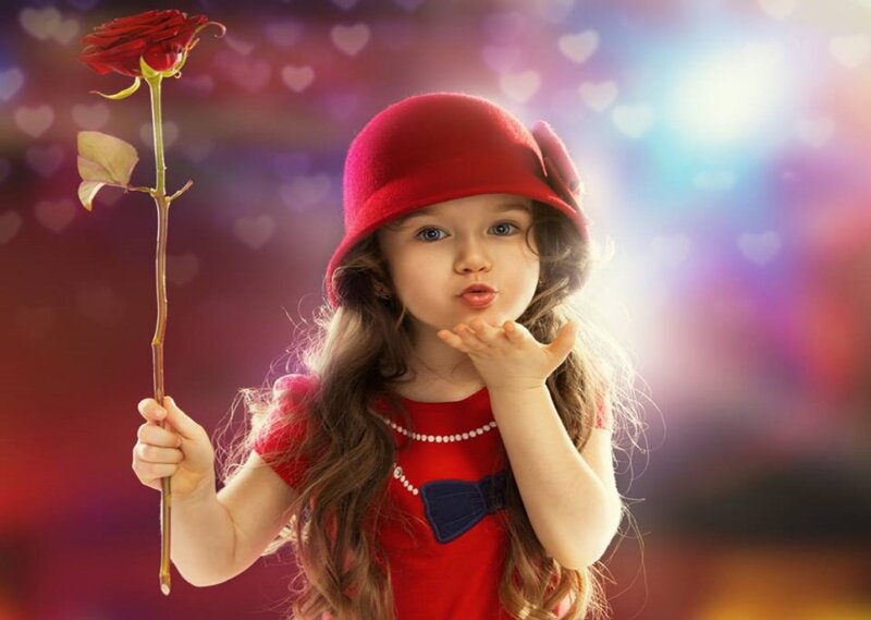 Little Girl with Rose