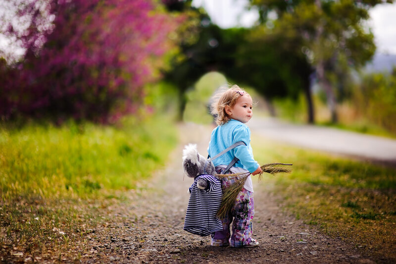 Little Girl with Stuffed Animal