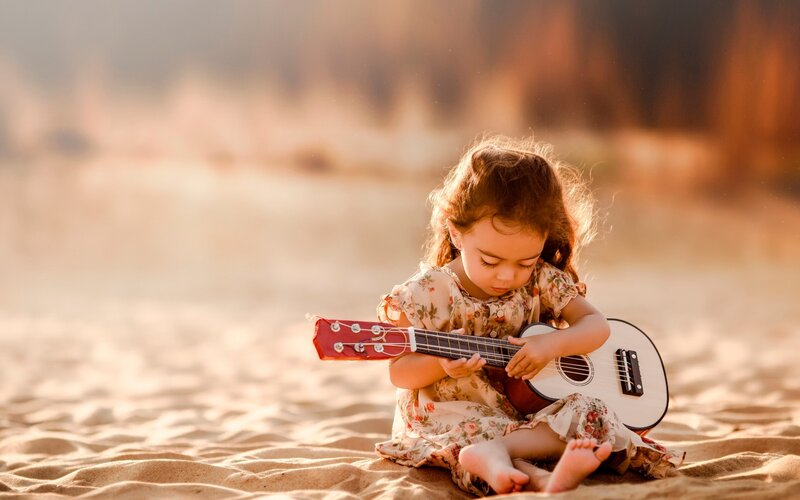 Little Girl with Ukulele
