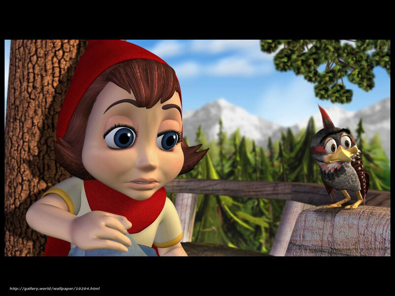Little Red Riding Hood and bird