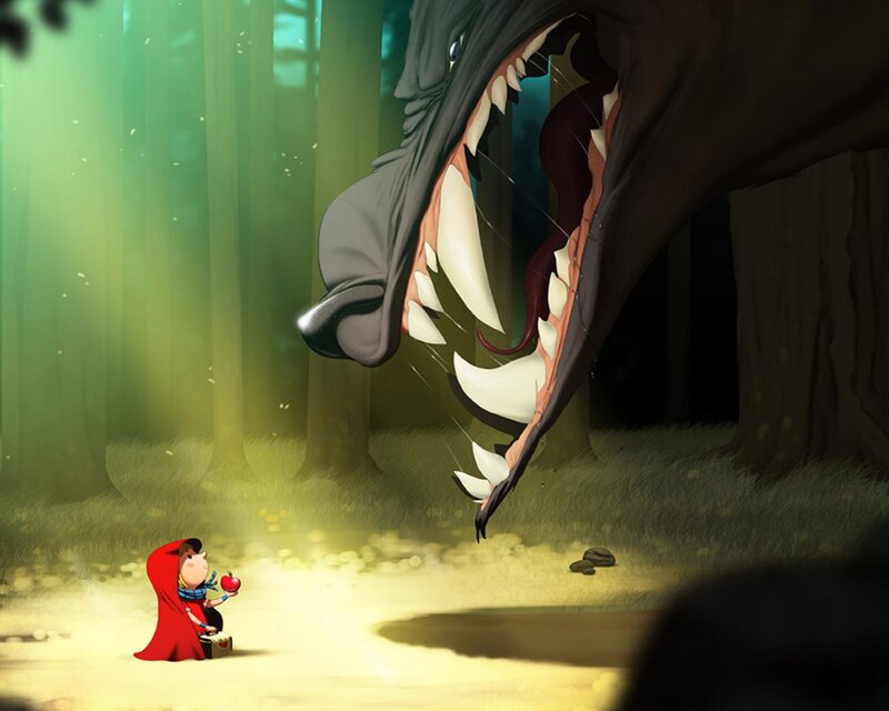 Little Red Riding Hood and the wolf