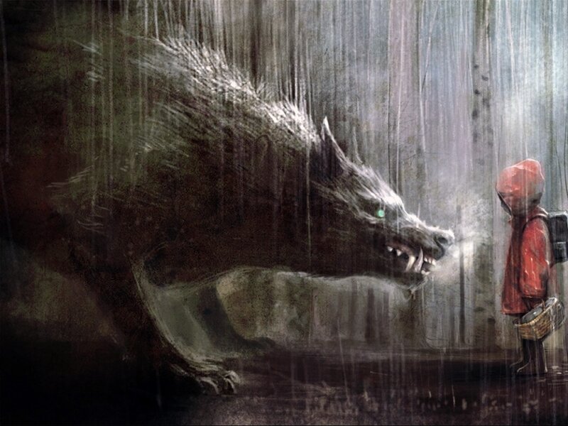 Little Red Riding Hood and the wolf