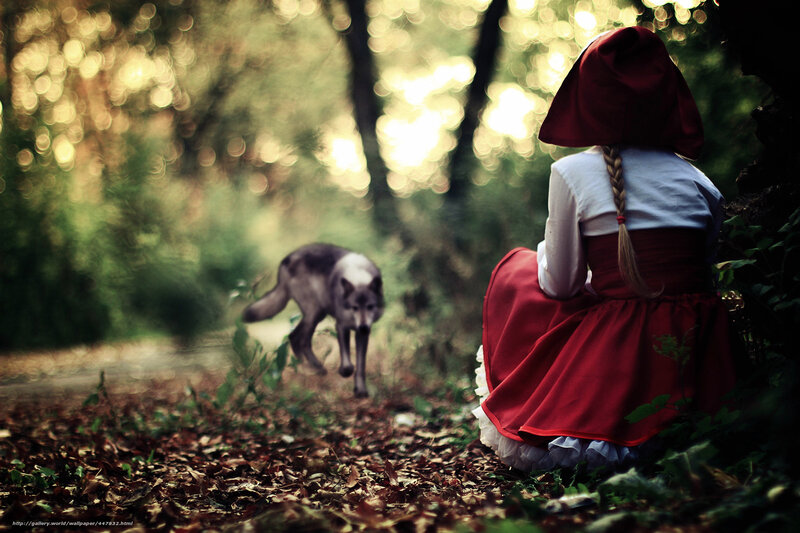 Little Red Riding Hood and the wolf