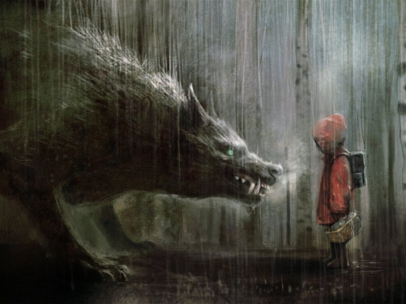 Little Red Riding Hood and the wolf