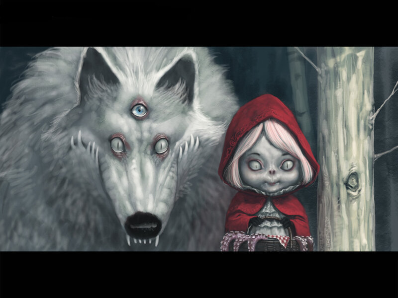 Little Red Riding Hood and the wolf