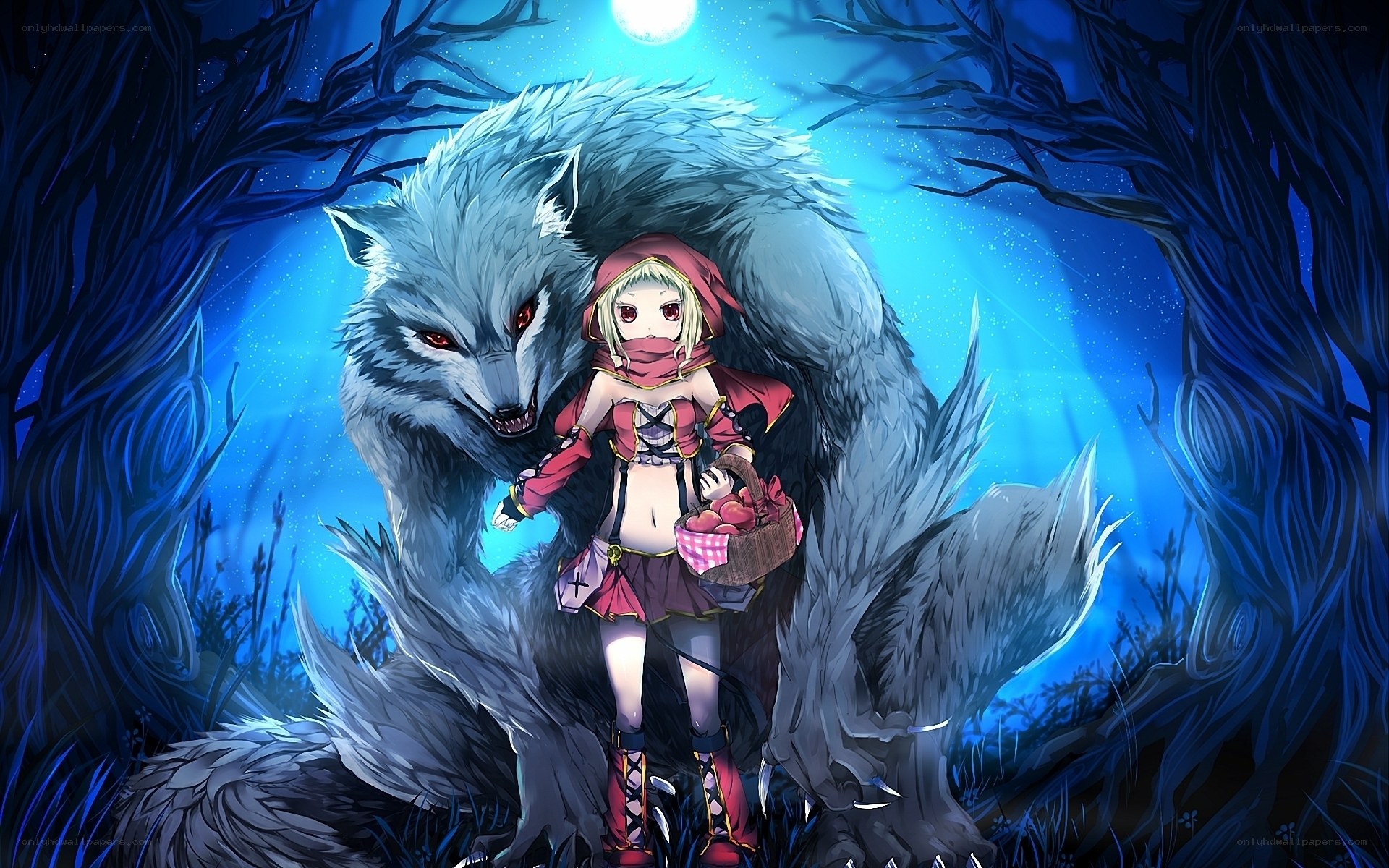 Little Red Riding Hood and wolf