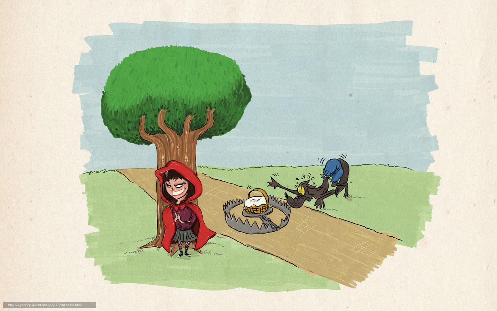 Little Red Riding Hood traps the wolf