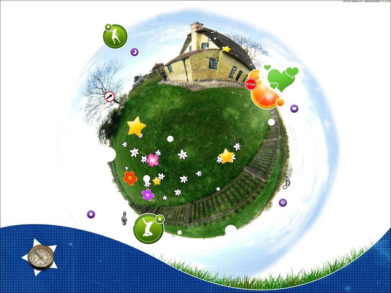 Little World with House and Icons