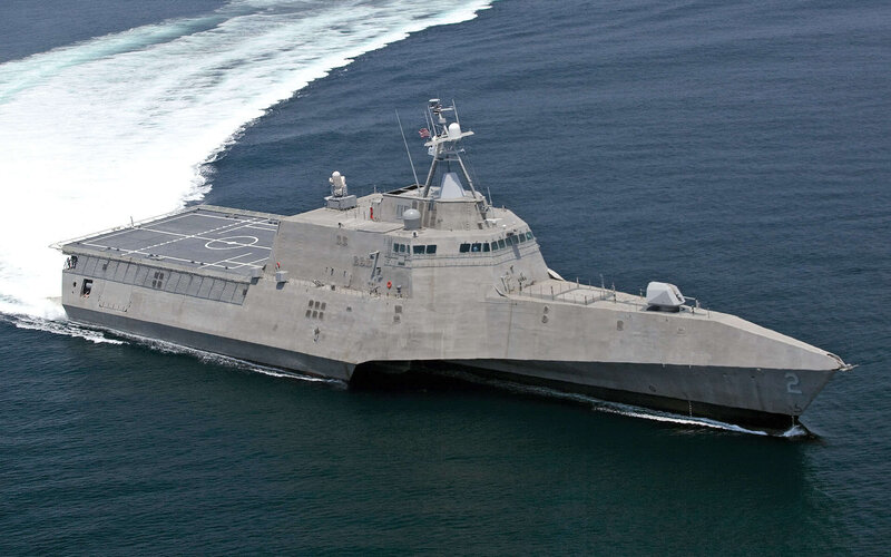 Littoral combat ship at sea