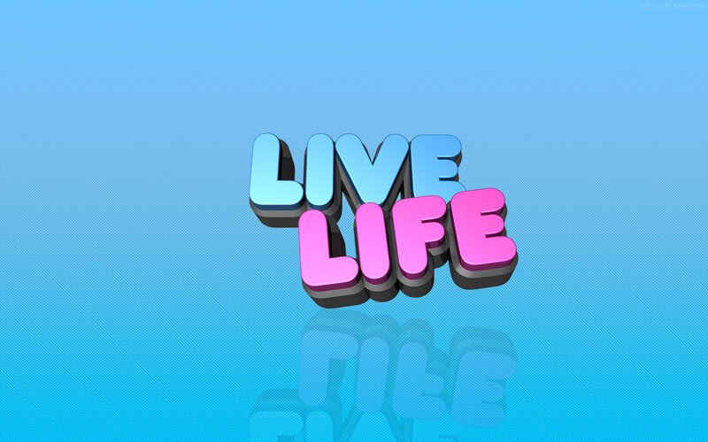 Live Life 3D text art