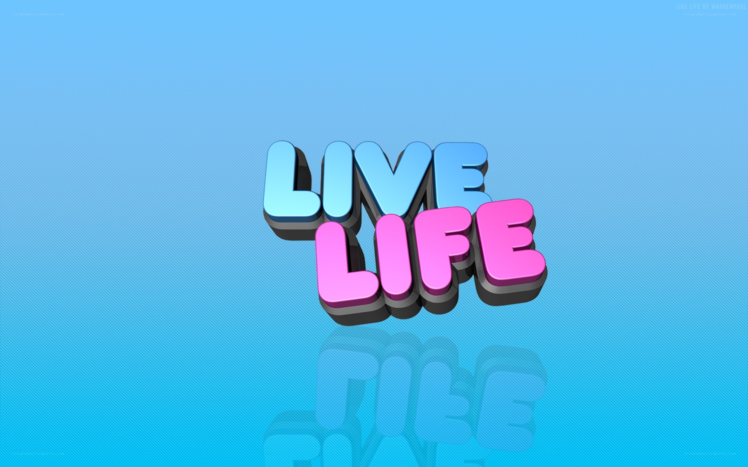 Live Life 3D text art