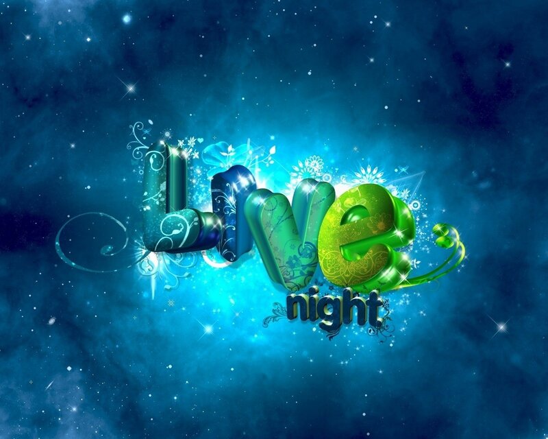 Live Night Text Art