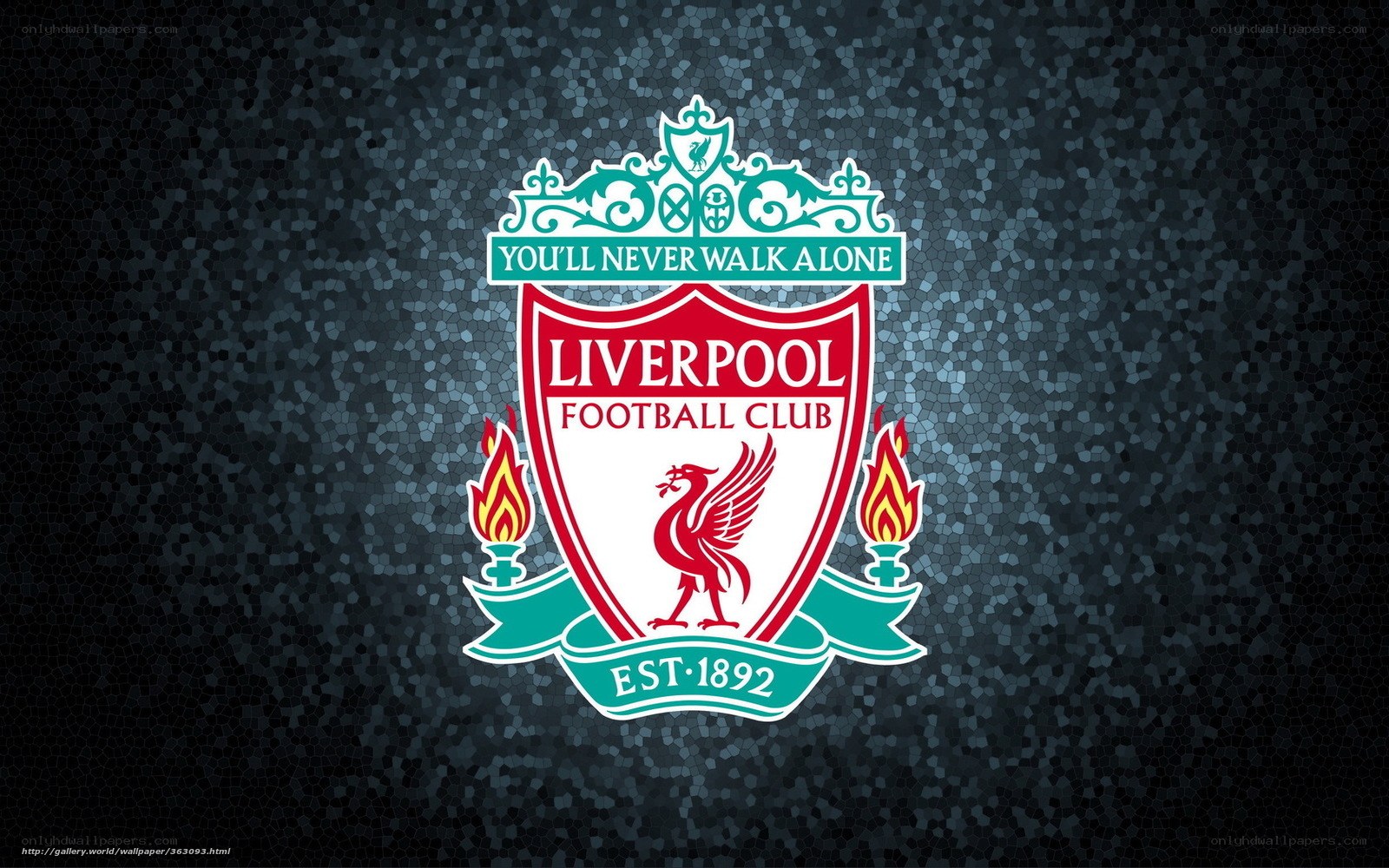 Liverpool FC crest on mosaic background