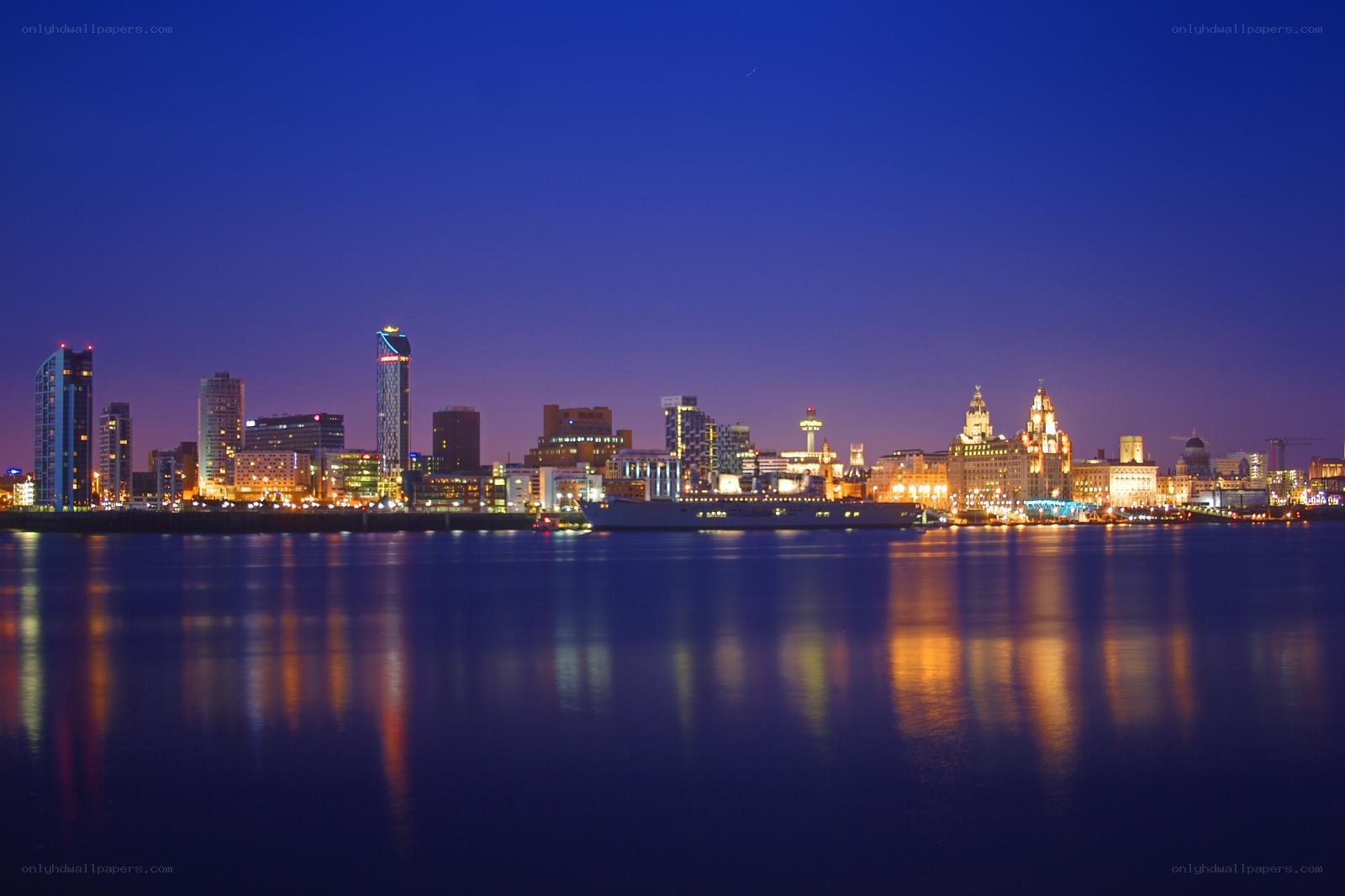 Liverpool skyline at dusk