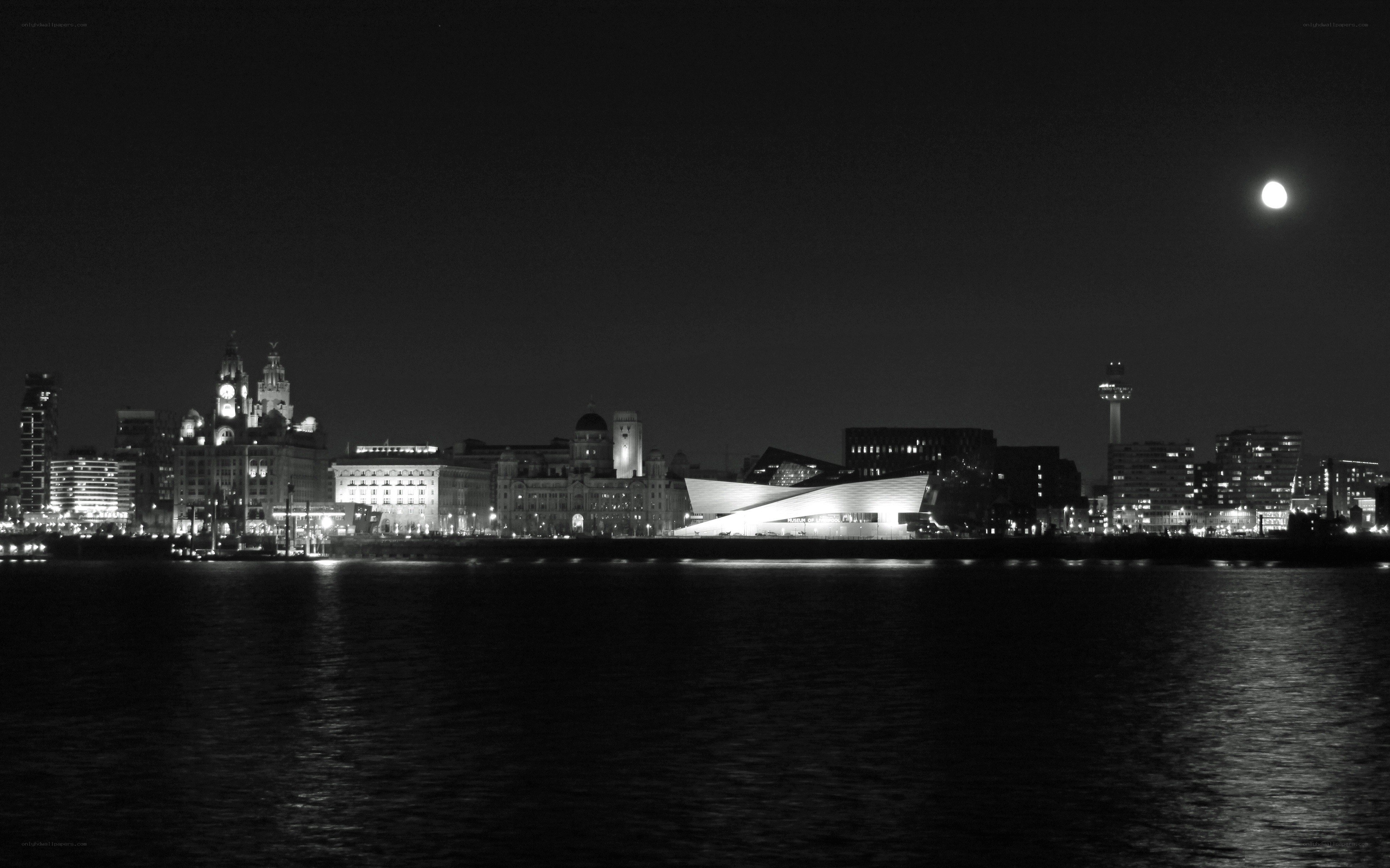 Liverpool skyline at night