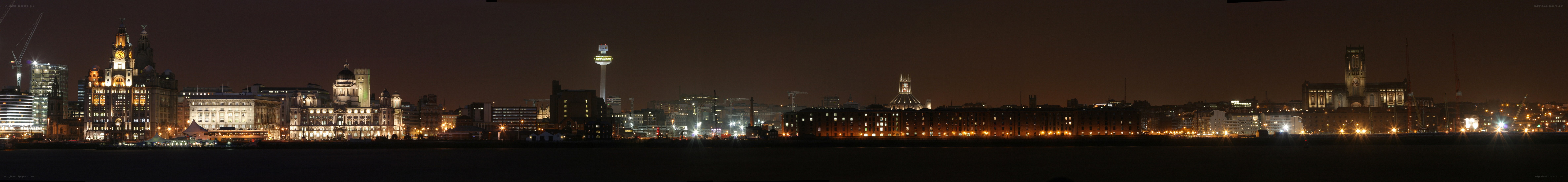 Liverpool skyline at night