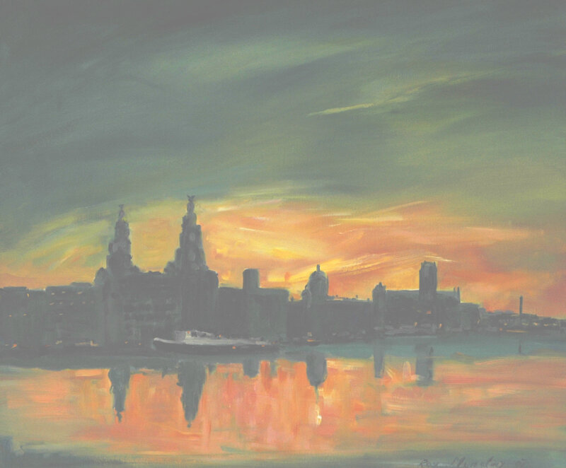 Liverpool Skyline at Sunset