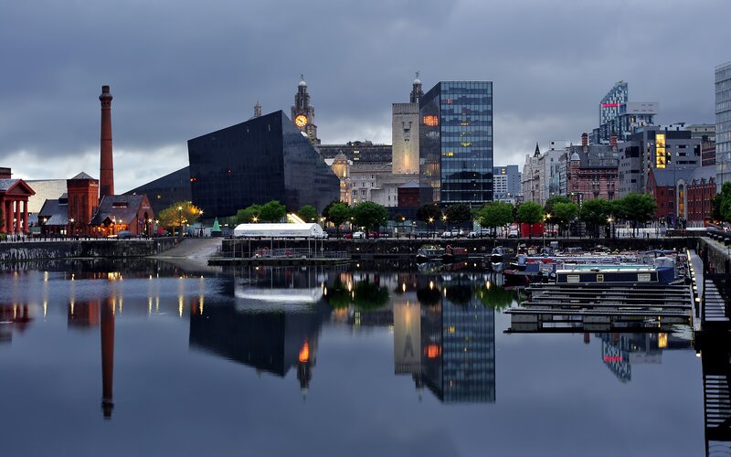 Liverpool Waterfront Skyline — Blue, Calm