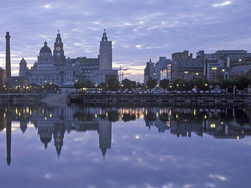 Liverpool Waterfront Skyline — Blue, Serene
