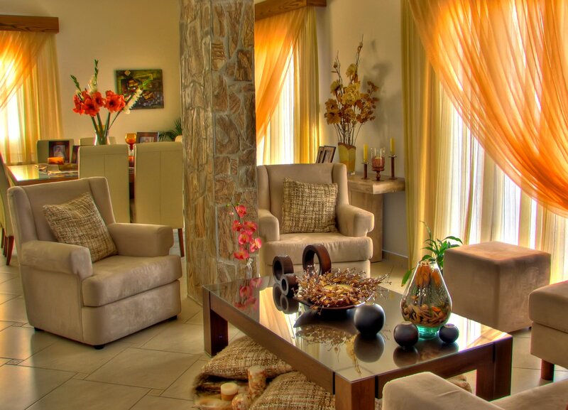 Living Room Interior — Beige, Warm