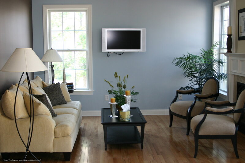 Living Room Interior — Blue, Calm, Afternoon
