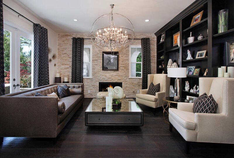 Living Room Interior — Brown, Modern