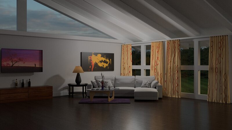 Living Room Interior — Gray, Calm