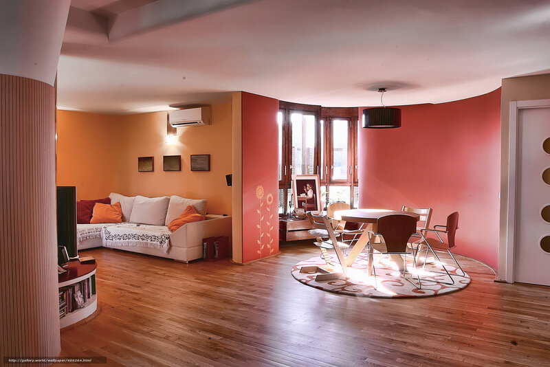 Living Room Interior — Orange, Warm