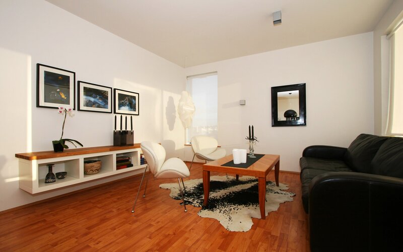 Living Room Interior — White, Modern, Afternoon