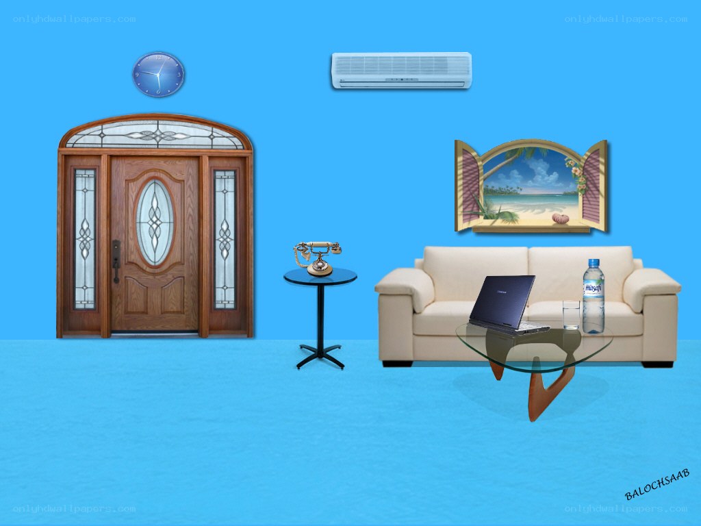 living room with beach view